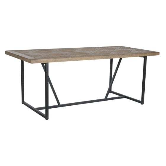 Обеденный стол Home ESPRIT Чёрный Натуральный Металл Ель 195 x 90 x 76 cm