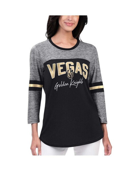 Women's Black Vegas Golden Knights Play The Game 3/4-Sleeve T-shirt