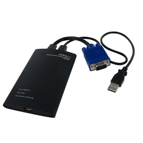 StarTech.com KVM Console to USB 2.0 Portable Laptop Crash Cart Adapter - USB - USB - VGA - Black - USB Mini-B - PS/2 + USB 2.0 A + VGA