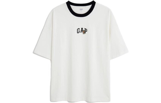 Футболка мужская GAP широкие, свободные шорты с круглым вырезом в белом цвете T 611777