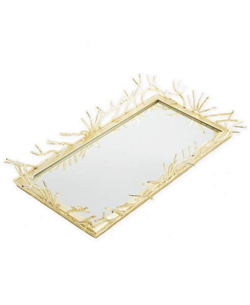 Rectangular Decorative Mirror Tray Design Border, 12" x 6"