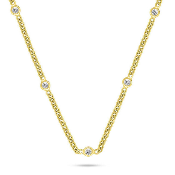 Silver necklace with cubic zirconia NCL114Y