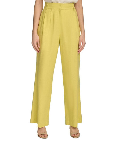 Women's Linen-Blend Wide Leg Pants