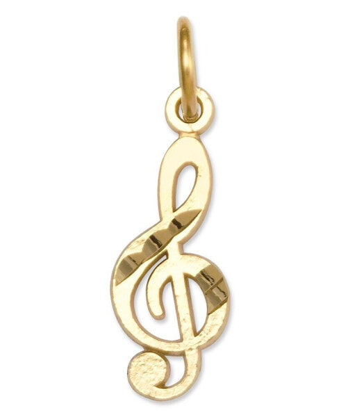 14k Gold Charm, Treble Clef Charm