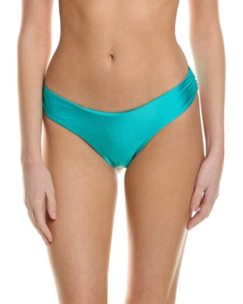 Simkhai Serita Satin High-Cut Bikini Bottom Women's Blue L