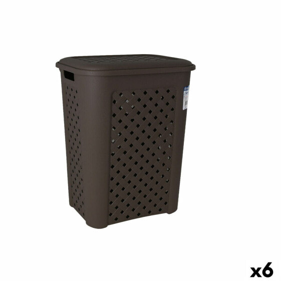 Laundry basket Tontarelli Arianna Wengue Plastic 43,5 x 33,5 x 55 cm (6 Units)