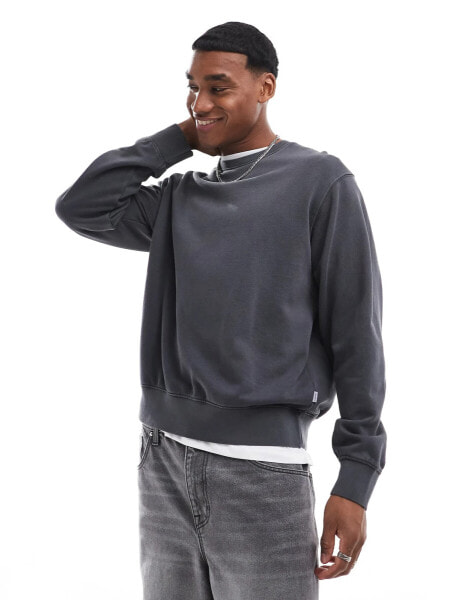 Jack & Jones super oversized sweatshirt in washed grey