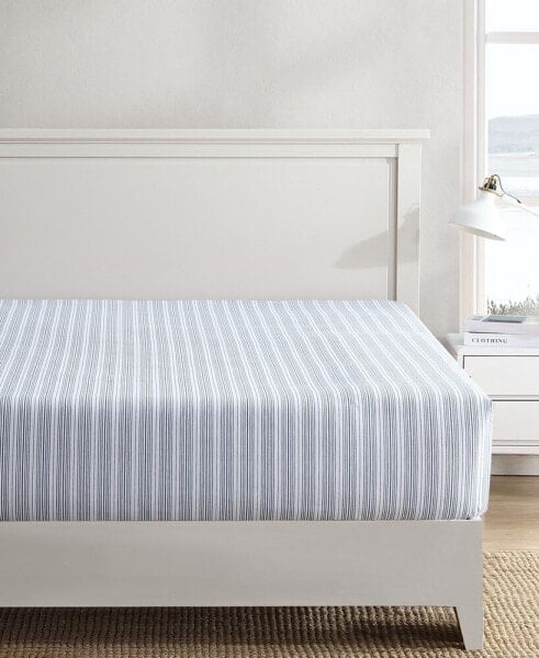 Beaux Stripe Cotton Percale Fitted Sheet, Twin/Twin XL