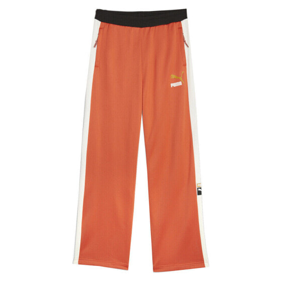 Puma T7 Forward History Track Pants Mens Orange Casual Athletic Bottoms 62135239