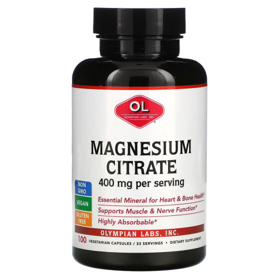 Magnesium Citrate, 400 mg, 100 Vegetarian Capsules (133 mg per Capsule)