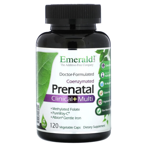 Пренатальные витамины Coenzymated Prenatal Clinical + Multi, 120 капсул - Emerald Laboratories.