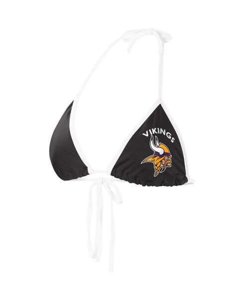 Women's Black Minnesota Vikings Perfect Match Bikini Top