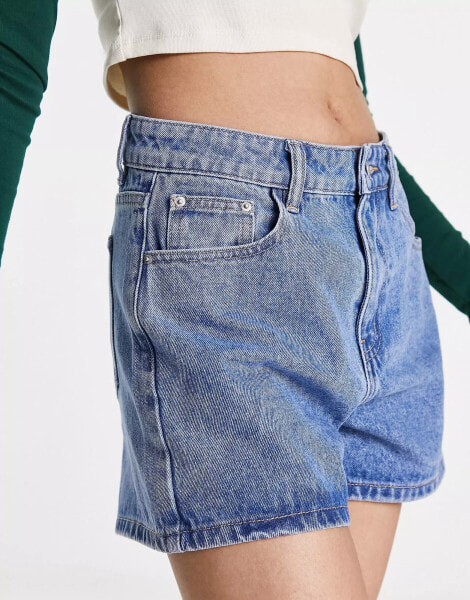 Urban Revivo high waist denim shorts in light blue