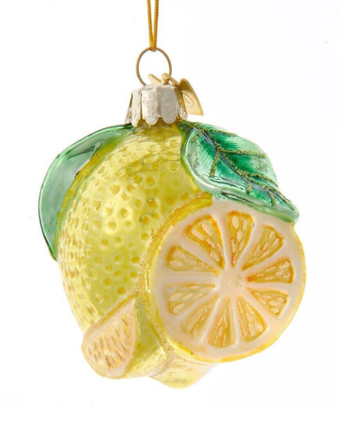 Kurt Adler 2.5In Noble Gems Glass Lemon Ornament Multicolor