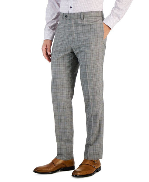 Men's Slim-Fit Plaid Wool Suit Separate Pants