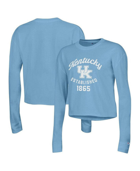 Женская футболка Champion с длинным рукавом в полоску - Blue Kentucky Wildcats Boyfriend
