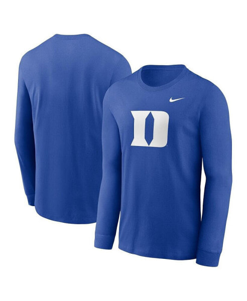 Men's Royal Duke Blue Devils Primary Logo Long Sleeve T-Shirt