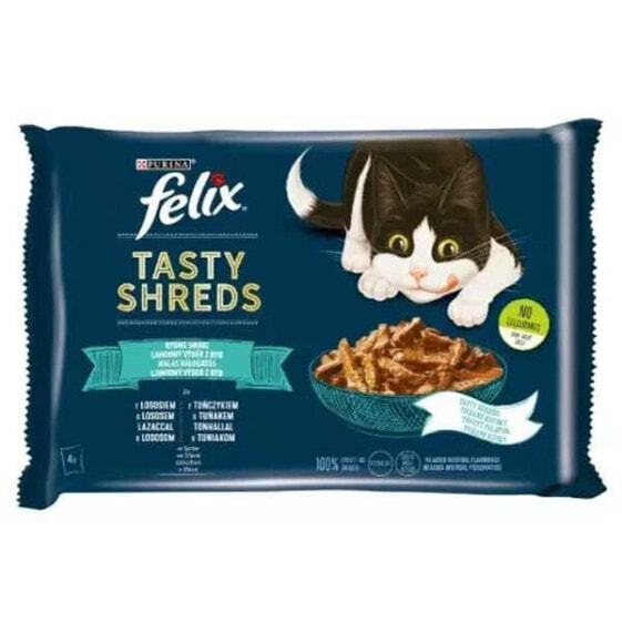 PURINA NESTLE Felix Tasty Shreds Salmon And Tuna 80g Wet Cat Food 4 Units