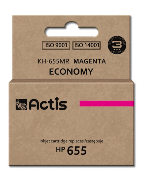 Actis KH-655MR ink (replacement for HP 655 CZ111AE; Standard; 12 ml; magenta) - Standard Yield - Dye-based ink - 12 ml - 1 pc(s) - Single pack