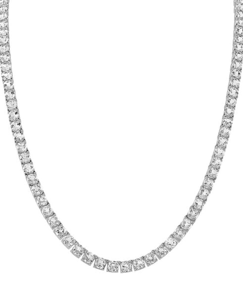 Men's Icon White Topaz (1/10 ct. t.w.) Tennis 22" Necklace in Sterling Silver