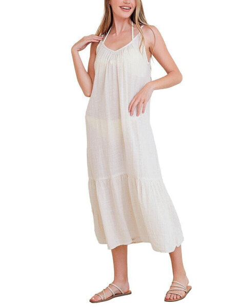 Bella Dahl Cami Shirred Beach Linen-Blend Dress Women's