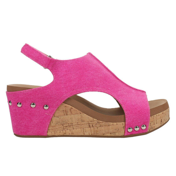 Corkys Carley Studded Wedge Womens Pink Casual Sandals 30-5316-BPWC-Q