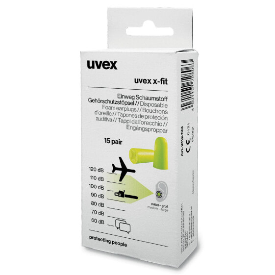 UVEX Arbeitsschutz 2112133 - Reusable ear plug - In-ear - Green - Wireless - 37 dB - 15 pc(s)