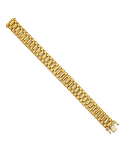 18k Yellow Gold Semi-solid Fancy Link Chain Bracelet