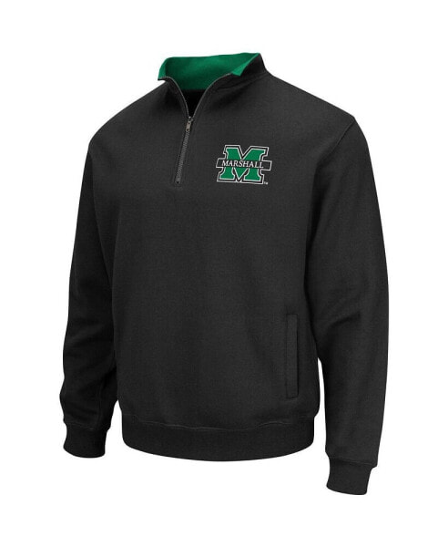 Men's Black Marshall Thundering Herd Tortugas Logo Quarter-Zip Jacket