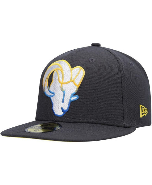 Men's Graphite Los Angeles Rams Color Dim 59FIFTY Fitted Hat