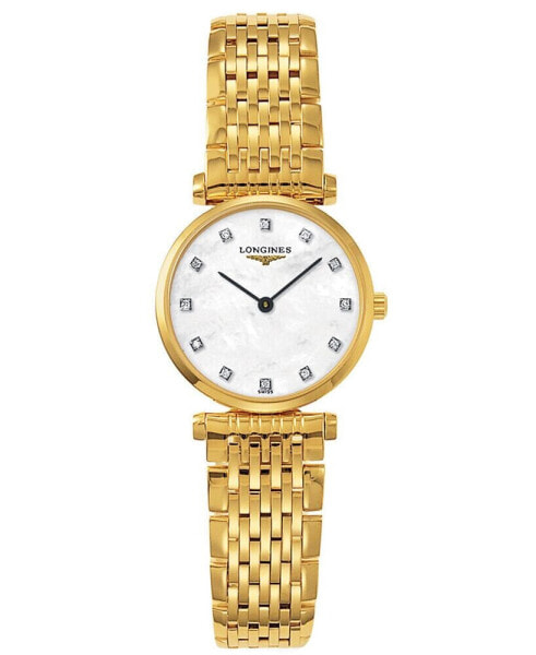 Women's Swiss La Grande Classique Diamond Accent Gold-Tone Stainless Steel Bracelet Watch L42092878
