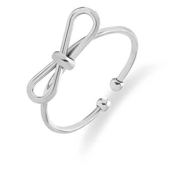 Distinctive steel ring with a bow VABRAR001S