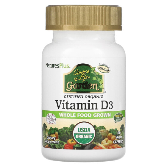 Source of Life, Garden, Organic Vitamin D3, 60 Vegan Capsules