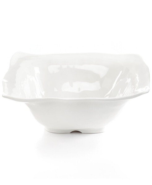 White Ruffle Melamine Serving Bowl