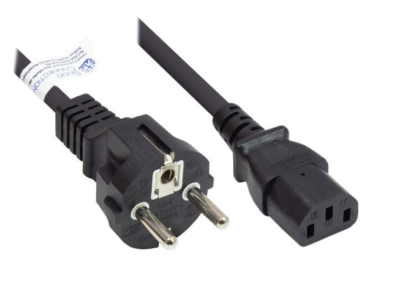 Good Connections P0030-S010 - 1 m - Power plug type E+F - C13 coupler - H05VV-F - 250 V - 10 A
