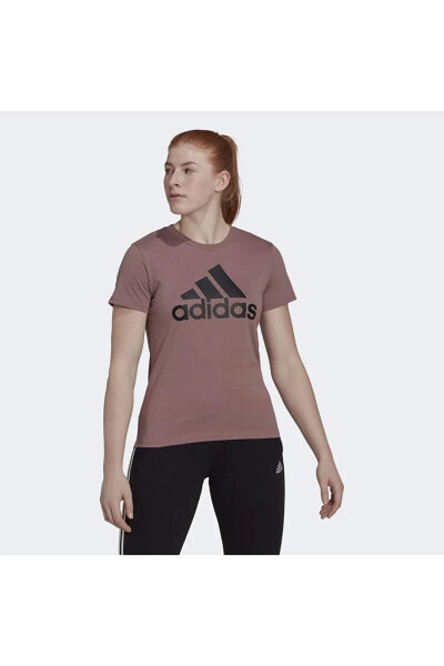 Футболка женская Adidas Loungewear Essentials Logo розовая (hl2029)