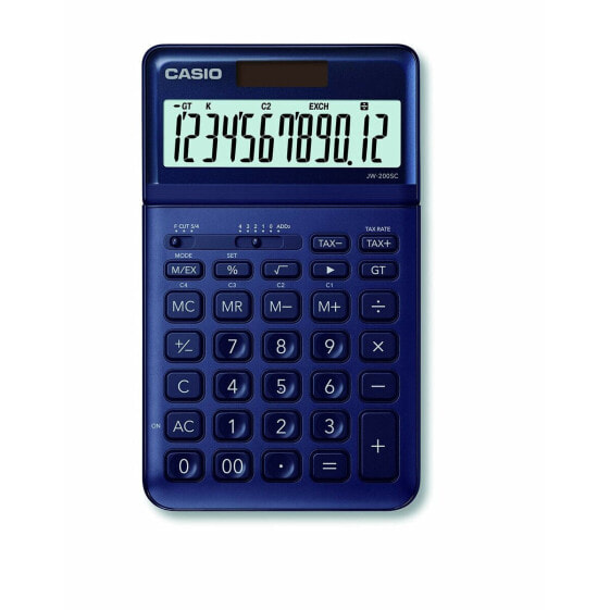 Калькулятор канцелярский CASIO JW-200SC-NY Синий Пластик