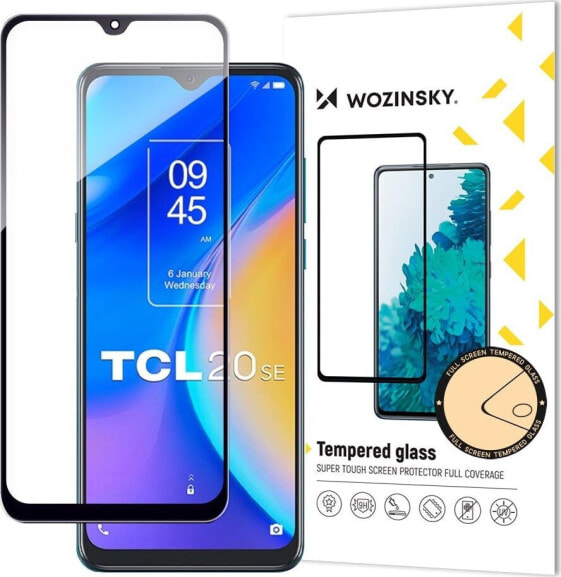 Wozinsky Wozinsky Full Glue Tempered Glass szkło hartowane TCL 20 SE 9H na cały ekran z czarną ramką