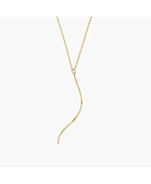 Thin Twisted Bar Necklace Gold