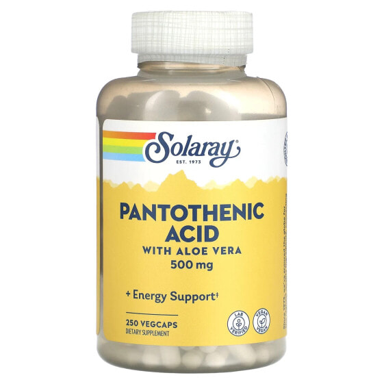 Pantothenic Acid with Aloe Vera, 500 mg, 250 VegCaps