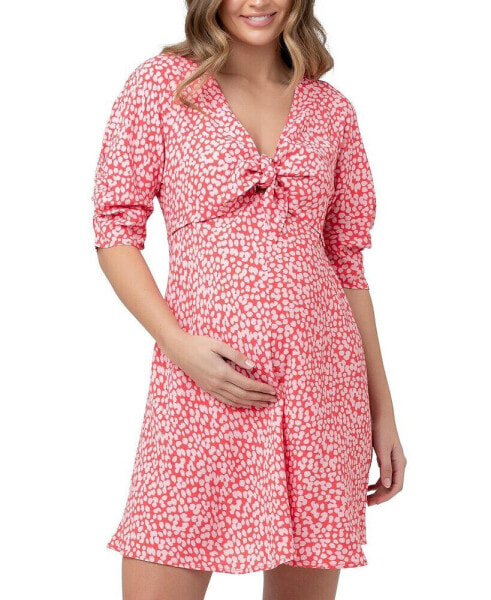 Maternity Harriet Tie Front Mini Dress