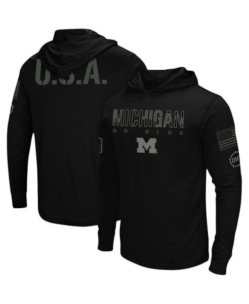 Men's Black Michigan Wolverines OHT Military-Inspired Appreciation Hoodie Long Sleeve T-shirt