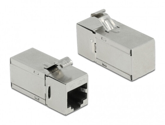 Delock 87142 - Angled - Grey - RJ-45 - RJ-45 - Female - Female