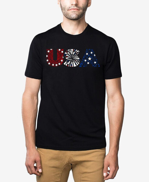 USA Fireworks - Men's Premium Blend Word Art T-Shirt