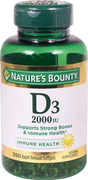 Nature's Bounty Vitamin D3 -- Витамин D3 - 2000 МЕ - 350 гелевых капсул