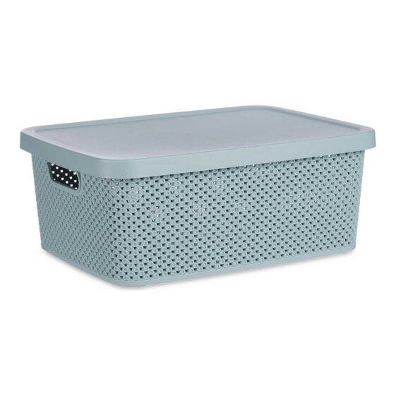 Storage Box with Lid Green 13 L 28 x 15 x 39 cm