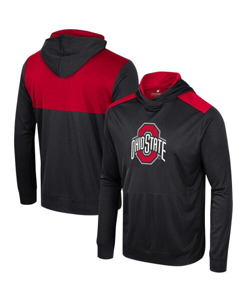 Men's Black Ohio State Buckeyes Warm Up Long Sleeve Hoodie T-shirt