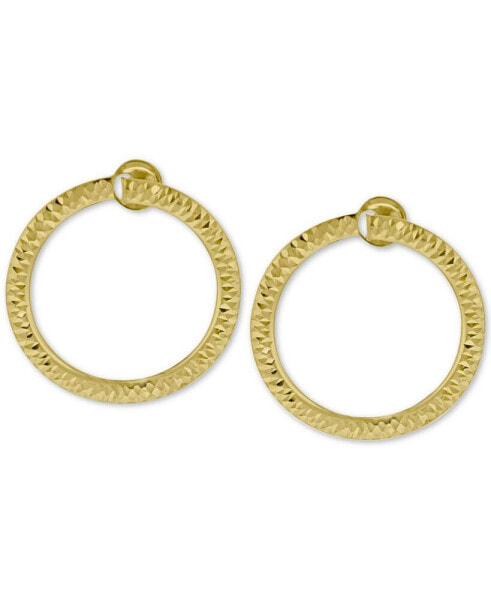 Doorknocker Circle Drop Earrings in 14k Gold