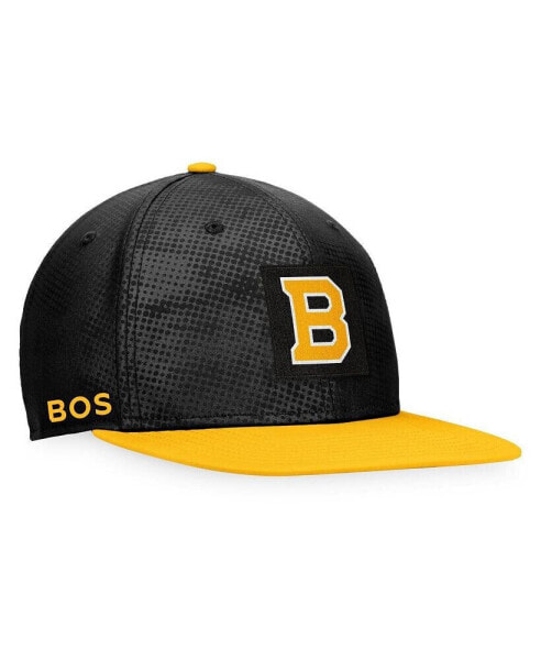 Men's Black, Gold Boston Bruins Authentic Pro Alternate Logo Snapback Hat