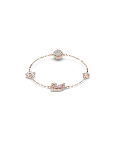 Dazzling Swan Magnetic Rose Gold Tone Plated Bracelet